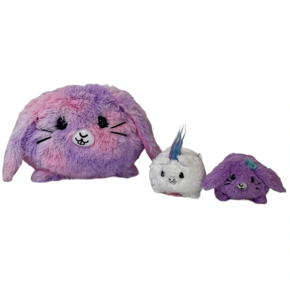 Pikmi Pops Super Flip Cinnabon Giant Bunny & 2 Baby Pops Plush Y2K Vintage Toys